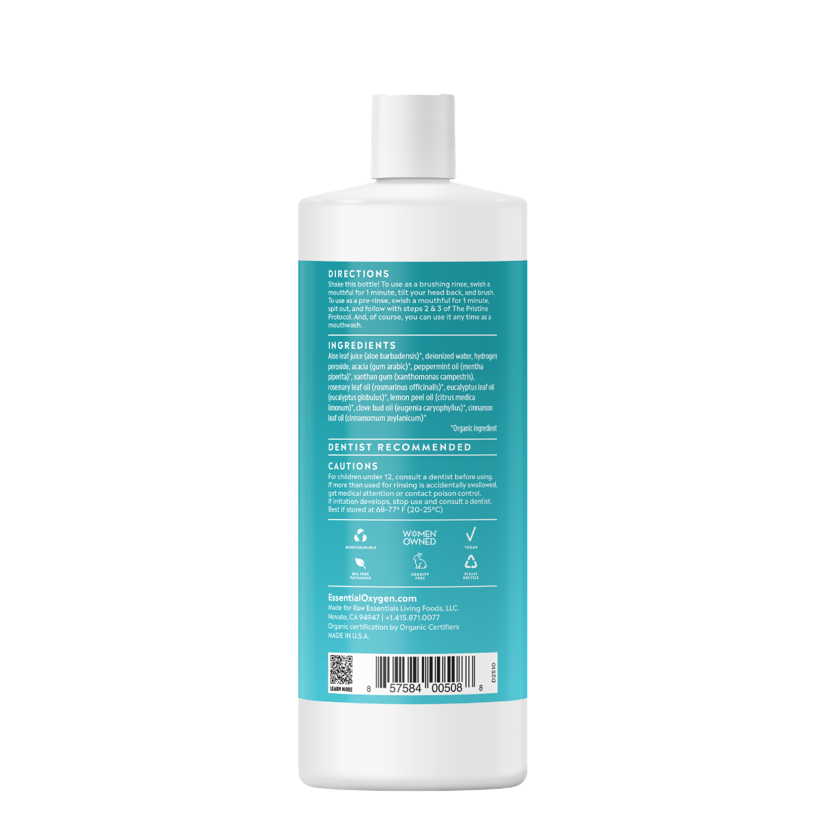 BR | Organic Mouthwash + Brushing Rinse | Peppermint