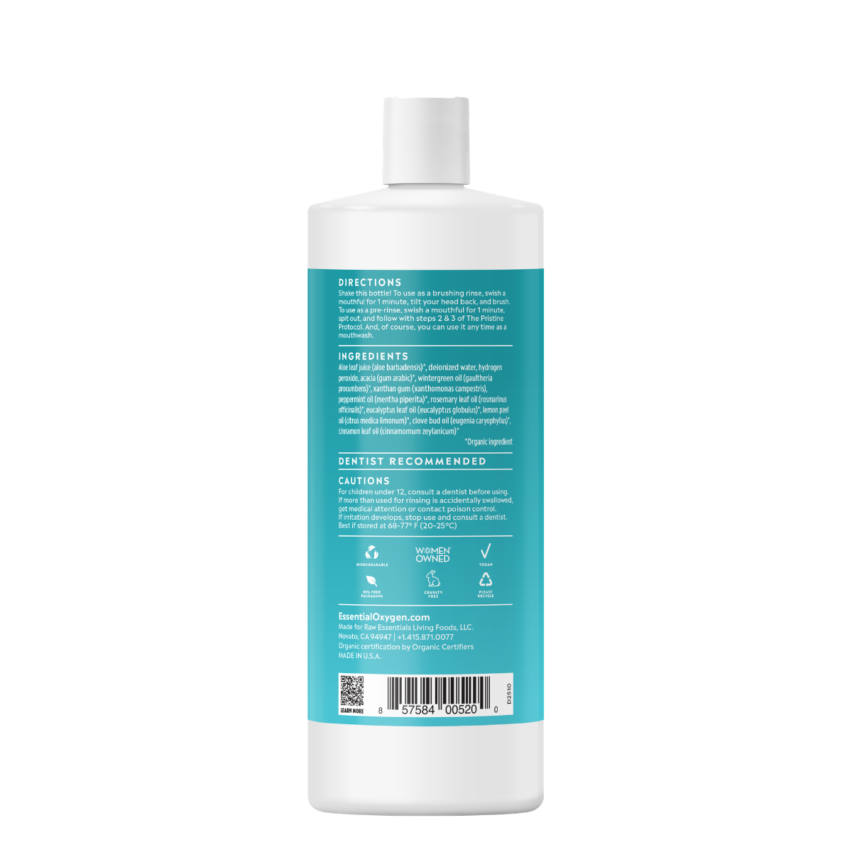 BR | Organic Mouthwash + Brushing Rinse | Wintergreen