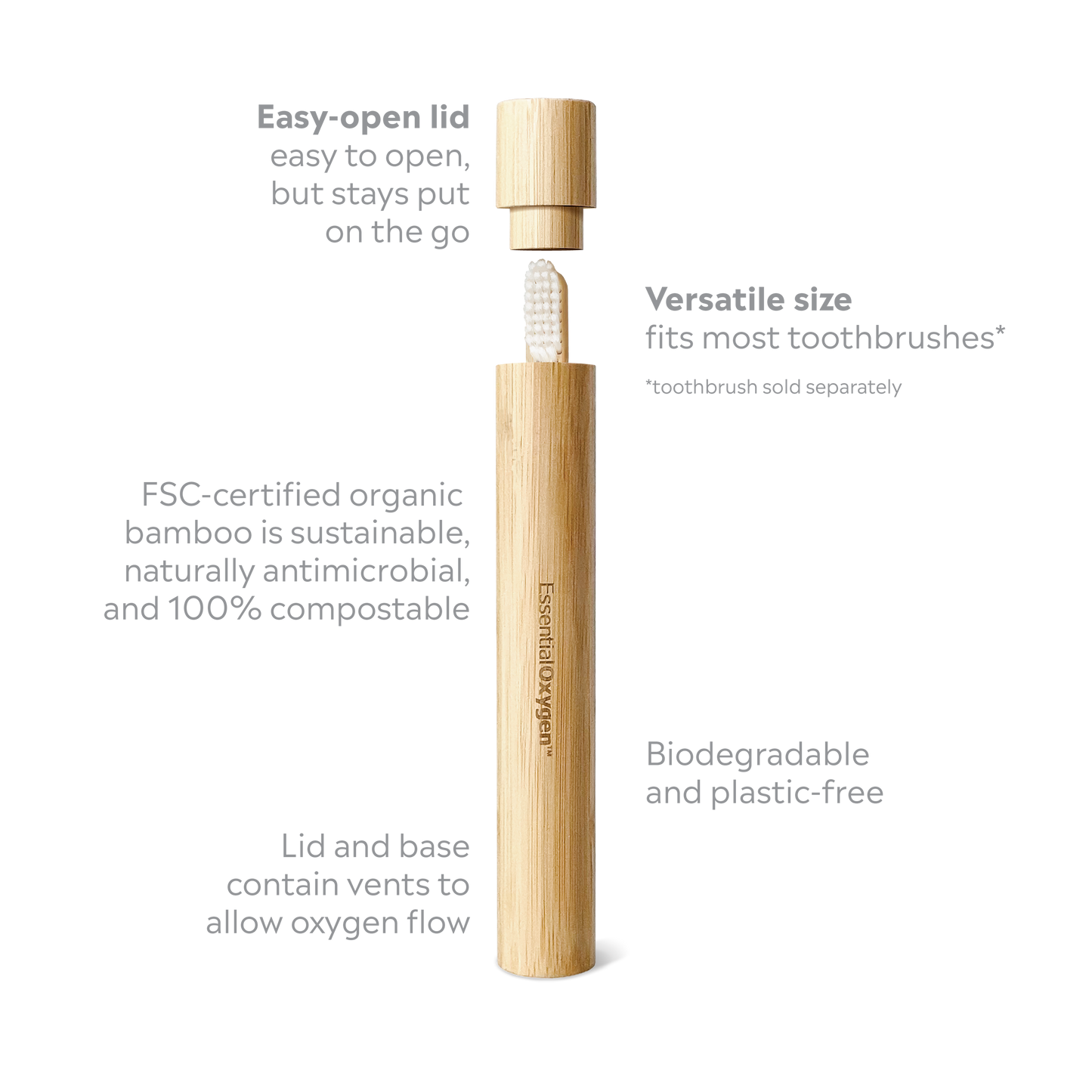 Organic Bamboo Toothbrush Case