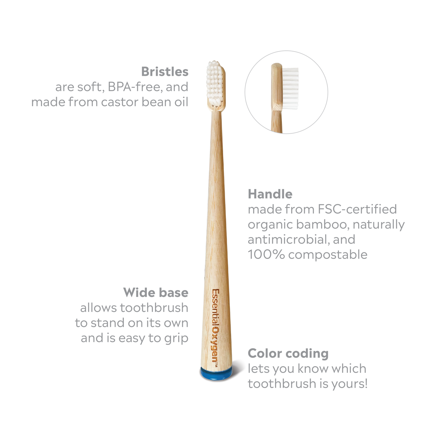 Organic Bamboo Toothbrushes | 4 Pack