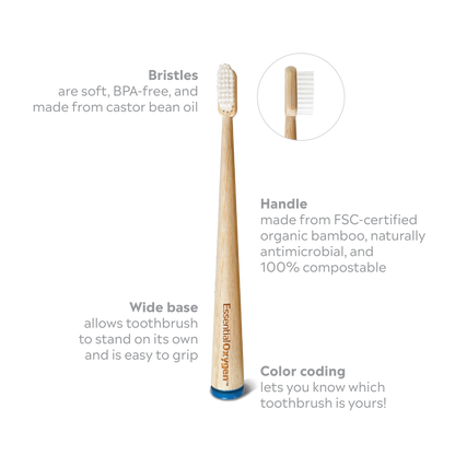 Organic Bamboo Toothbrushes | 4 Pack
