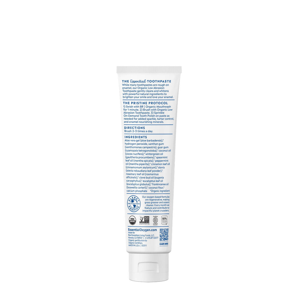 Organic Low Abrasion Toothpaste | Peppermint